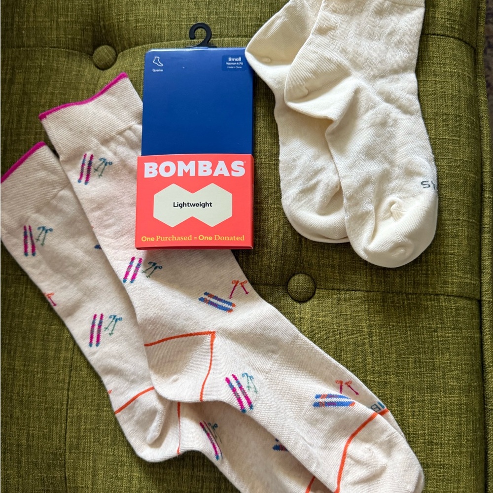 Bombas Casual Socks, Sporty Design,ankle socks & 3rd pair men’s large